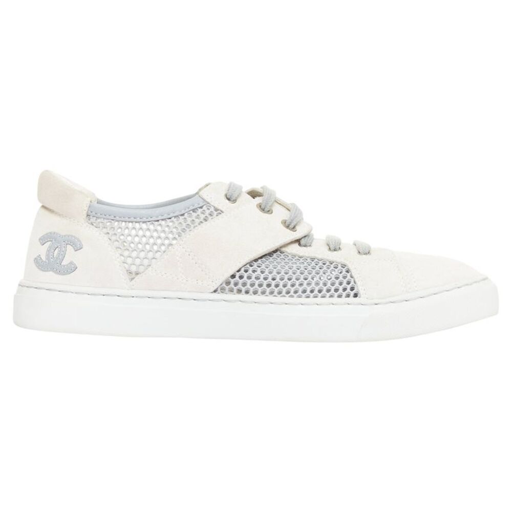 Chanel Mesh Suede Panel Sneakers